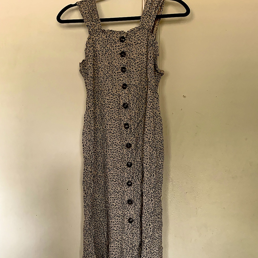 Cheetah Print Button Dress